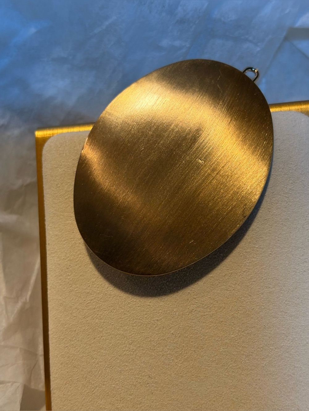 Brushed Oval Hair Barrette - Gold Tone